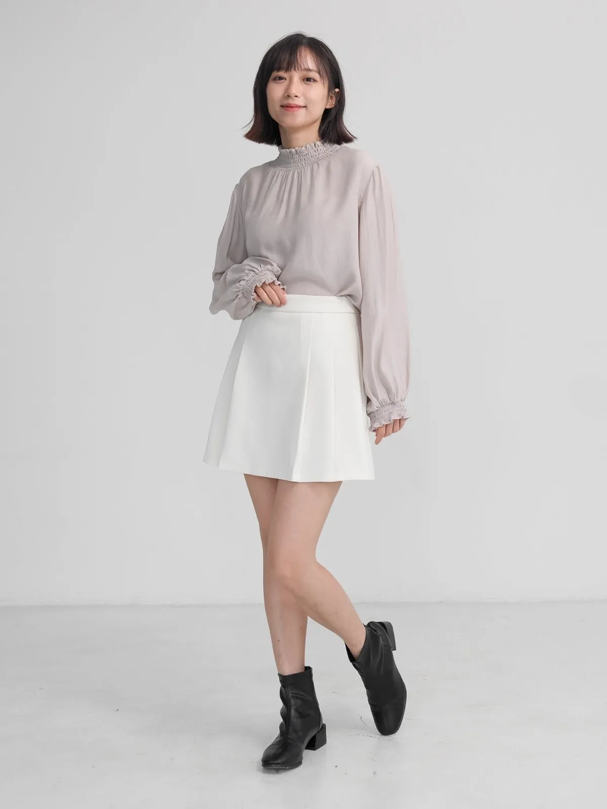 Abigail Shirred Puff Sleeve Top