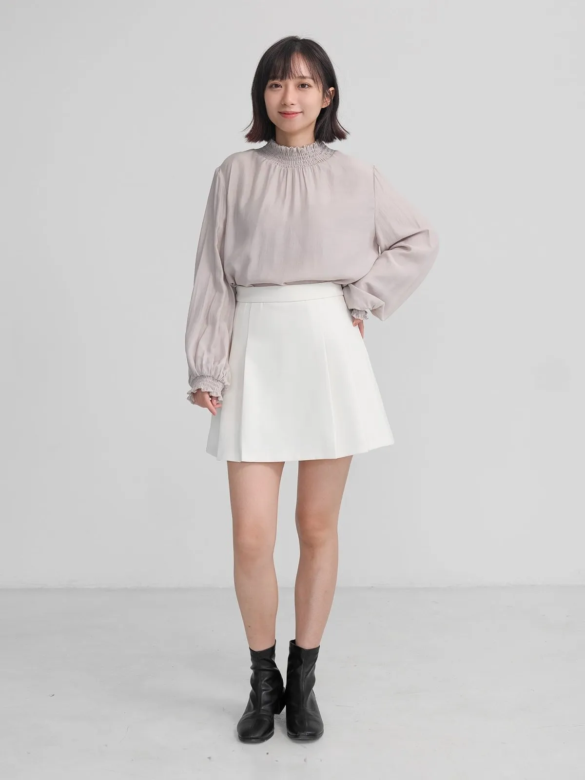 Abigail Shirred Puff Sleeve Top