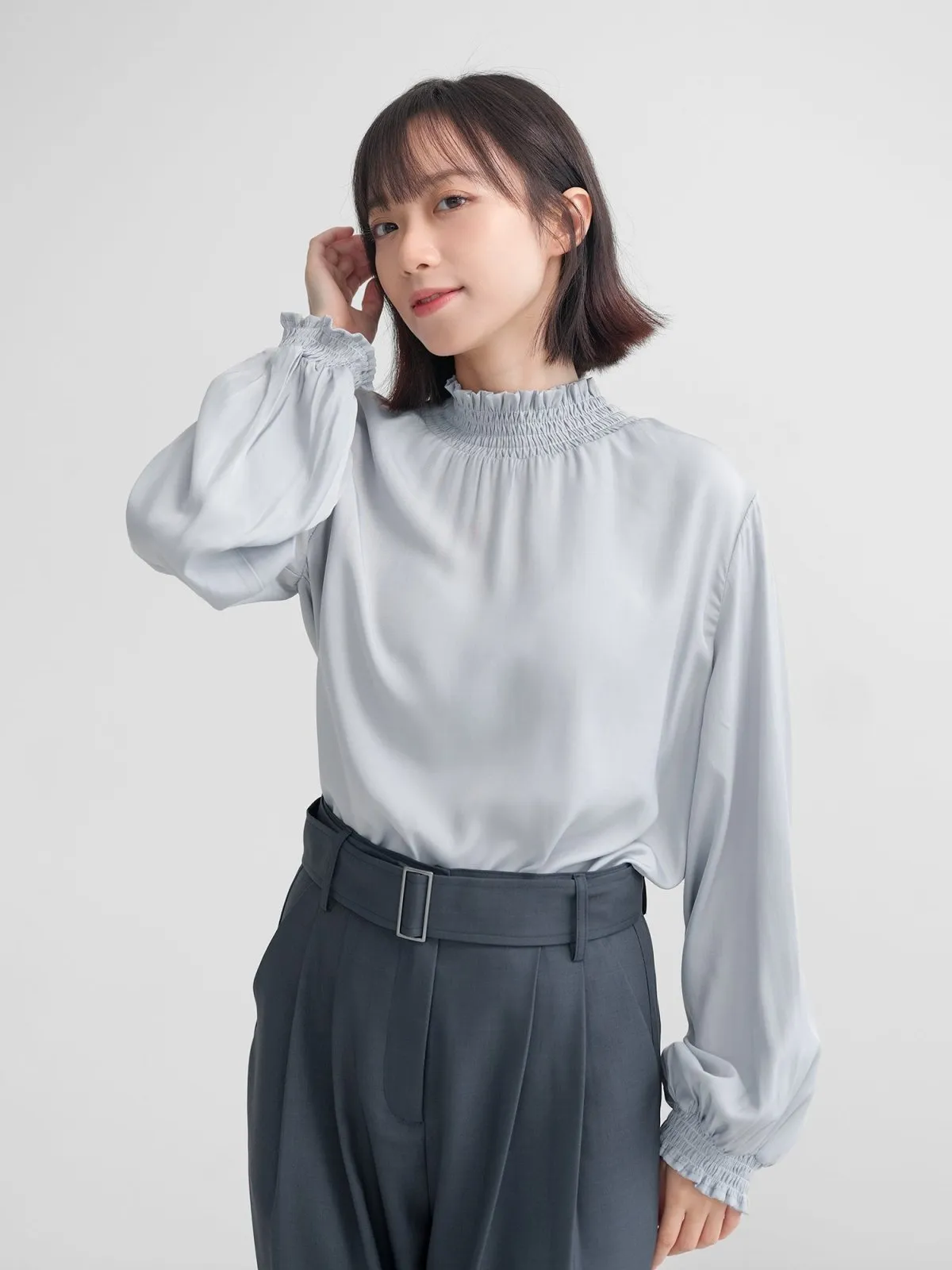 Abigail Shirred Puff Sleeve Top