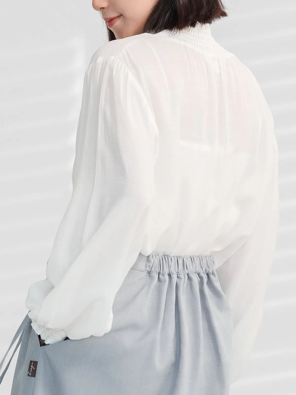 Abigail Shirred Puff Sleeve Top