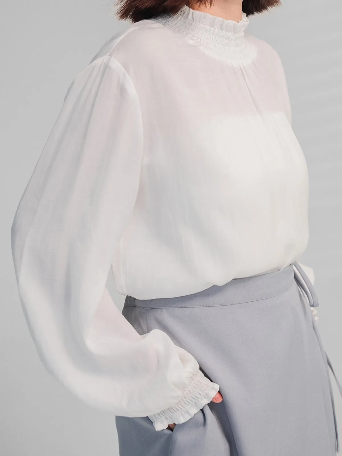 Abigail Shirred Puff Sleeve Top