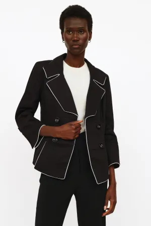 Black & White Double Breasted Blazer