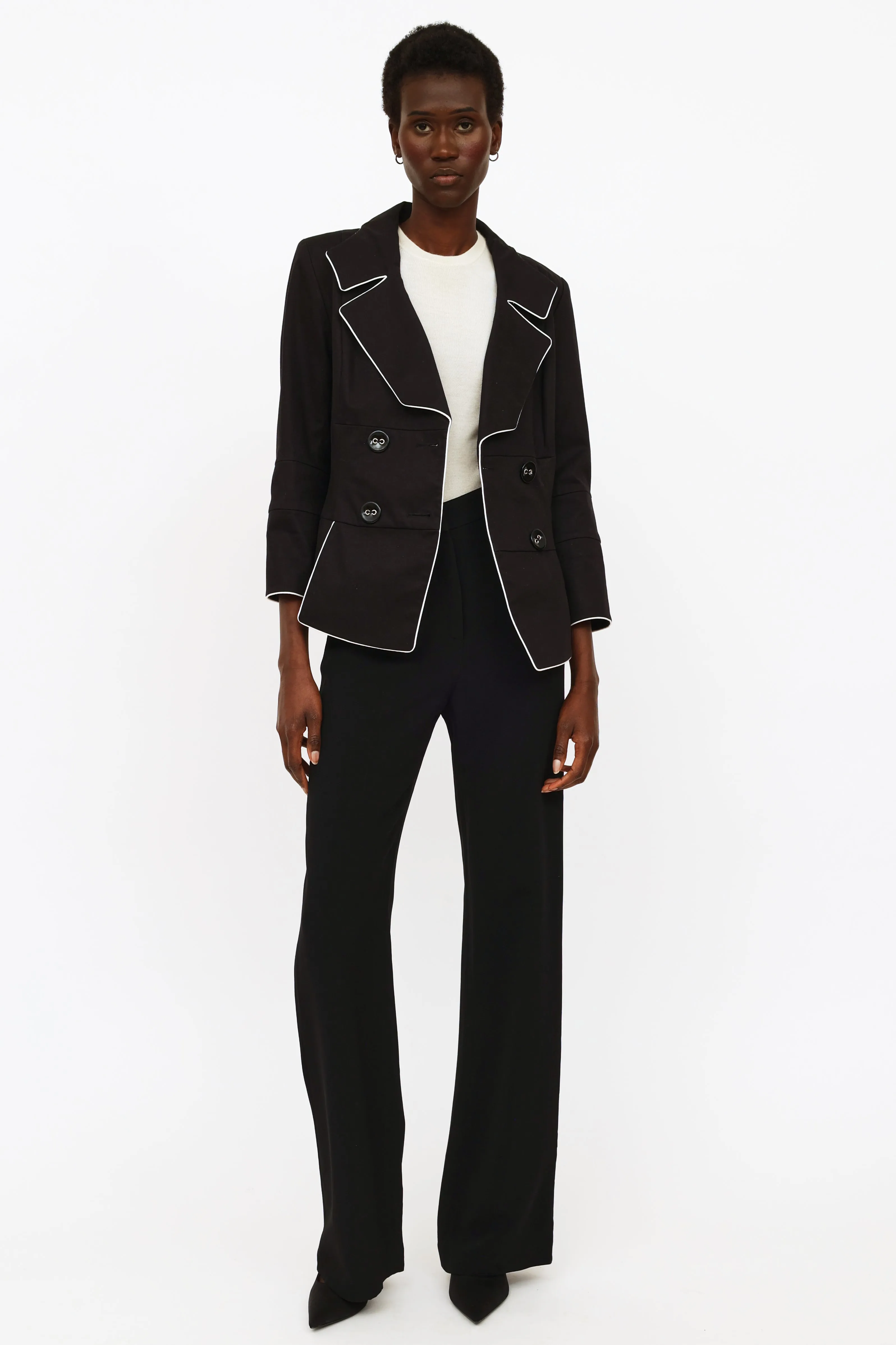 Black & White Double Breasted Blazer