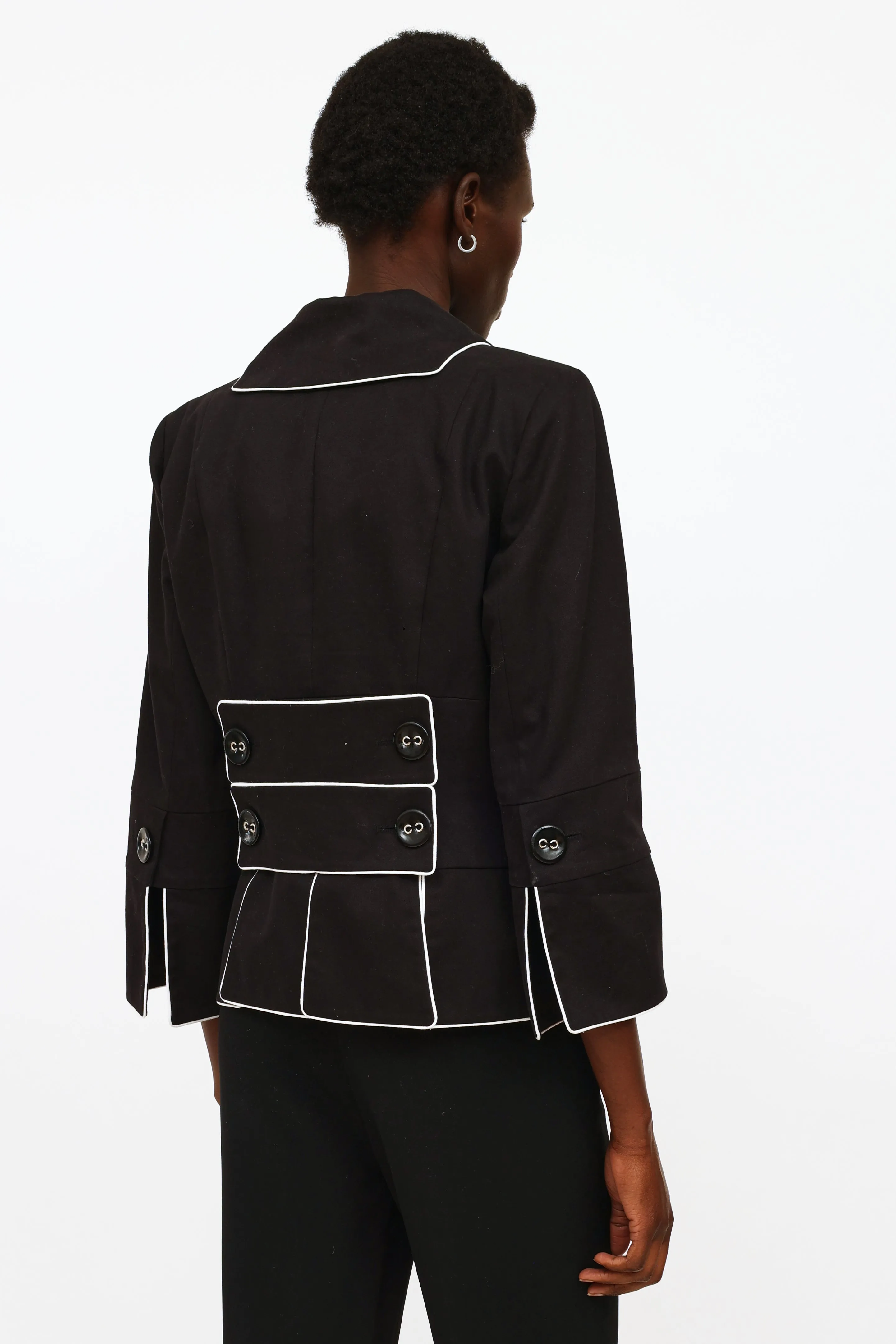 Black & White Double Breasted Blazer