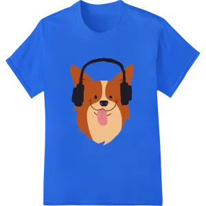 Jammin' Pup: Cute Dog with Headphones DTF Print Transfer