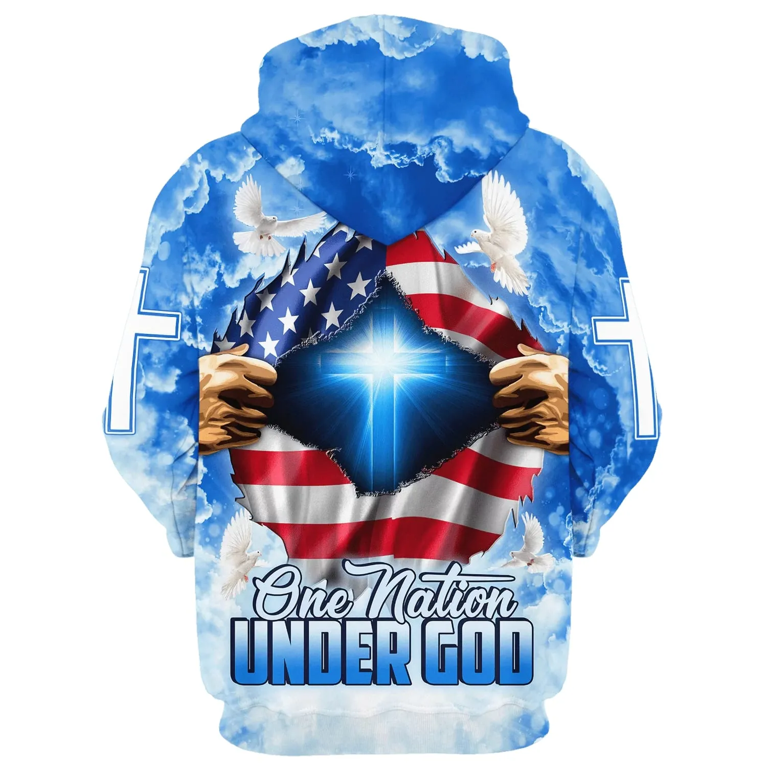One Nation Under God 3D Hoodies Men & Women Christian Hoodie 3D Printed Hoodie