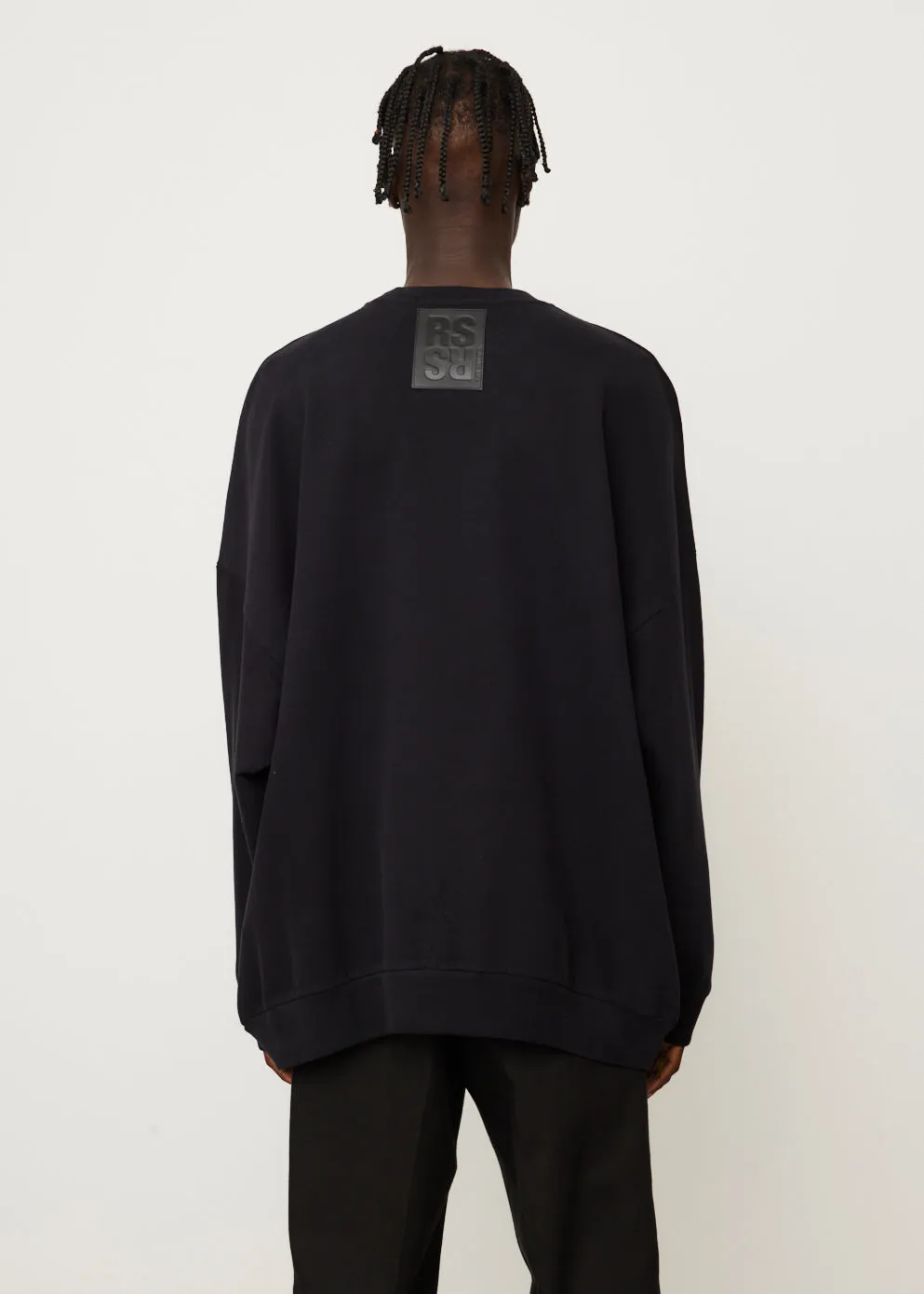 Oversized Crew Neck Sweater With R Print