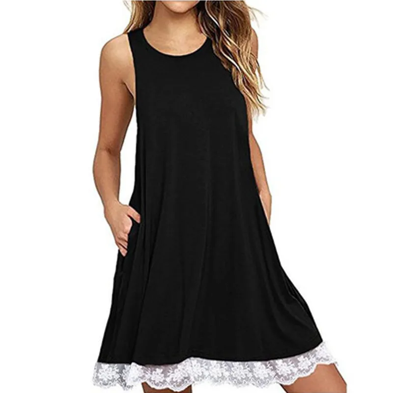 Sleeveless Pocket Tank Top Dress Hot Selling Women Pocket Dress