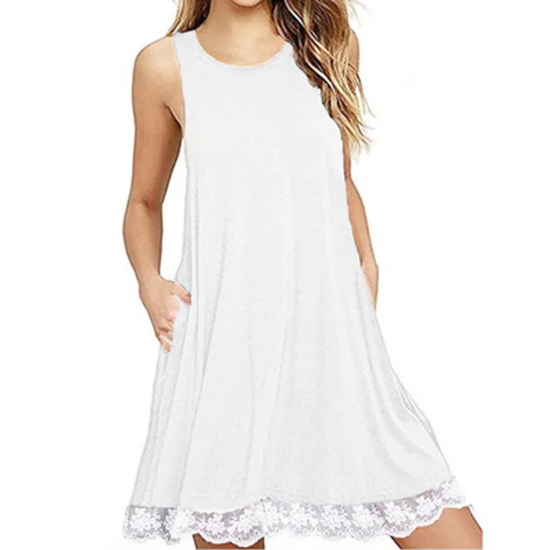 Sleeveless Pocket Tank Top Dress Hot Selling Women Pocket Dress