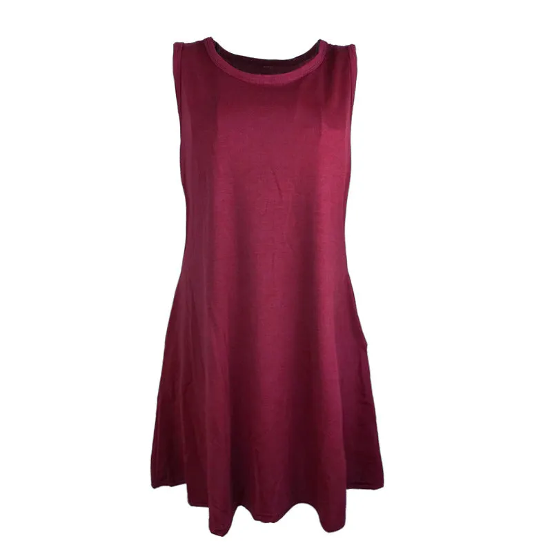 Sleeveless Pocket Tank Top Dress Hot Selling Women Pocket Dress